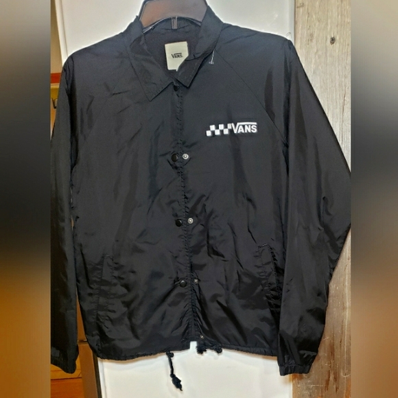 Vans Black Coach Jacket Windbreaker,womans Oversized Small To Med,lined,skater, - Picture 1 of 5